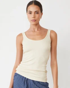 MONROW Supimaluxe Rib Scoop Neck Tank OFFWHITE Online